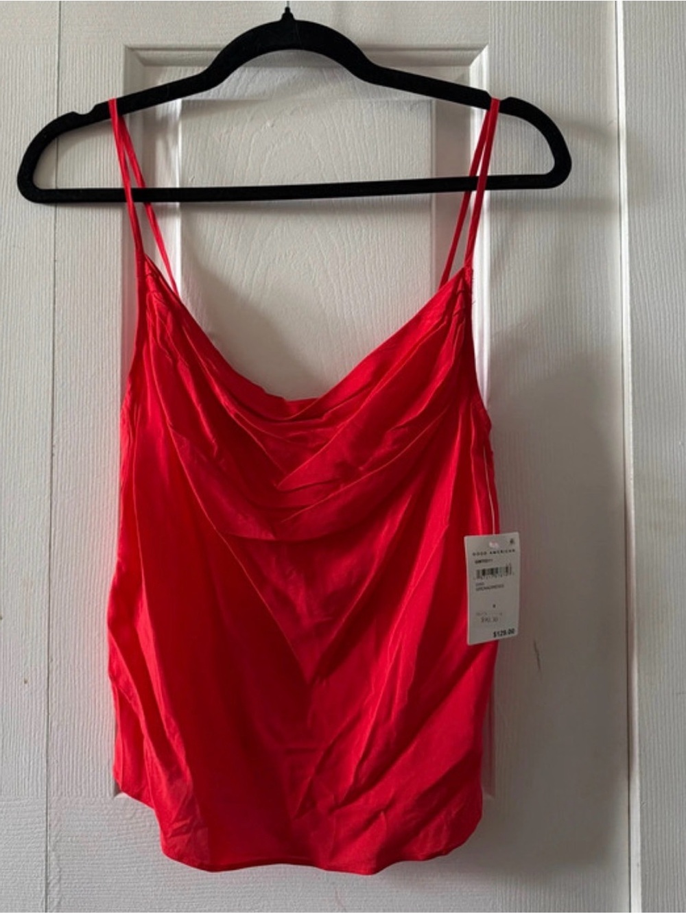 Good American Red Cowl Neck Camisole